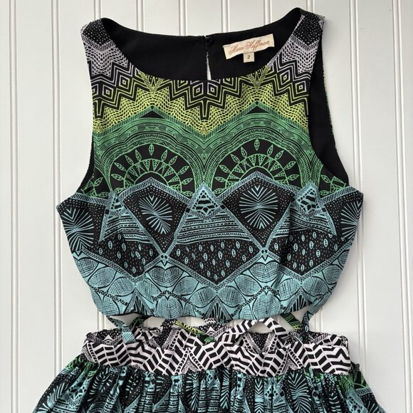 Mara Hoffman Lattice Cutout Midi Sundress (Size 2) High Neck Sleeveless Flowy - Picture 4 of 10